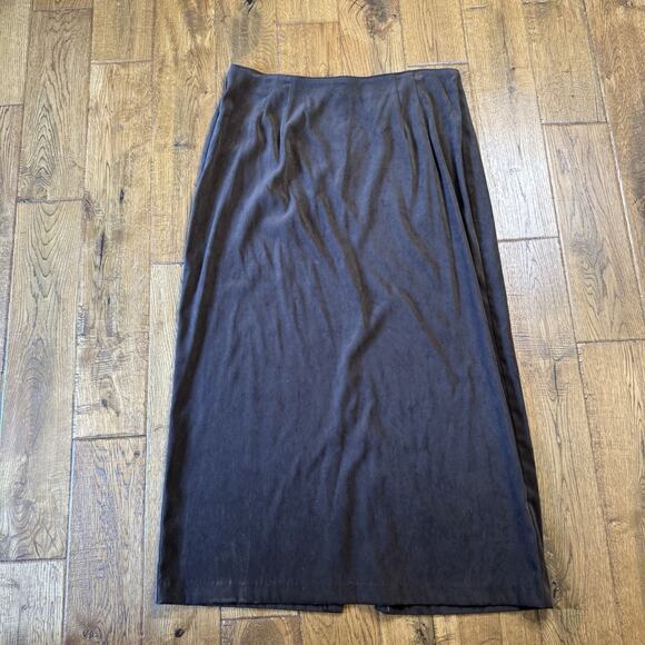 GOTCHA COVERED Dresses & Skirts - Vintage GOTCHA COVERED Womens size 16 Brown Zip Up Maxi Skirt Made In USA